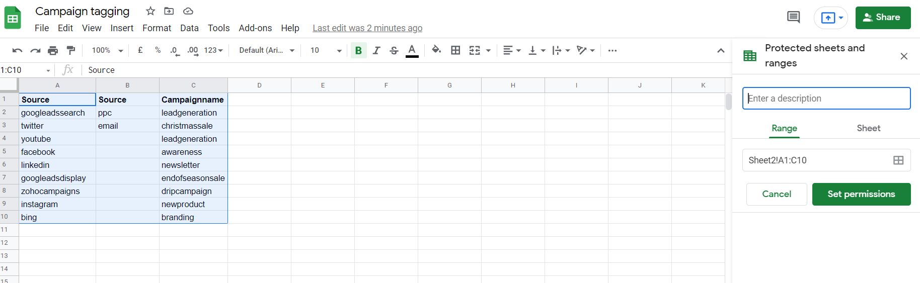 Locking data validation values